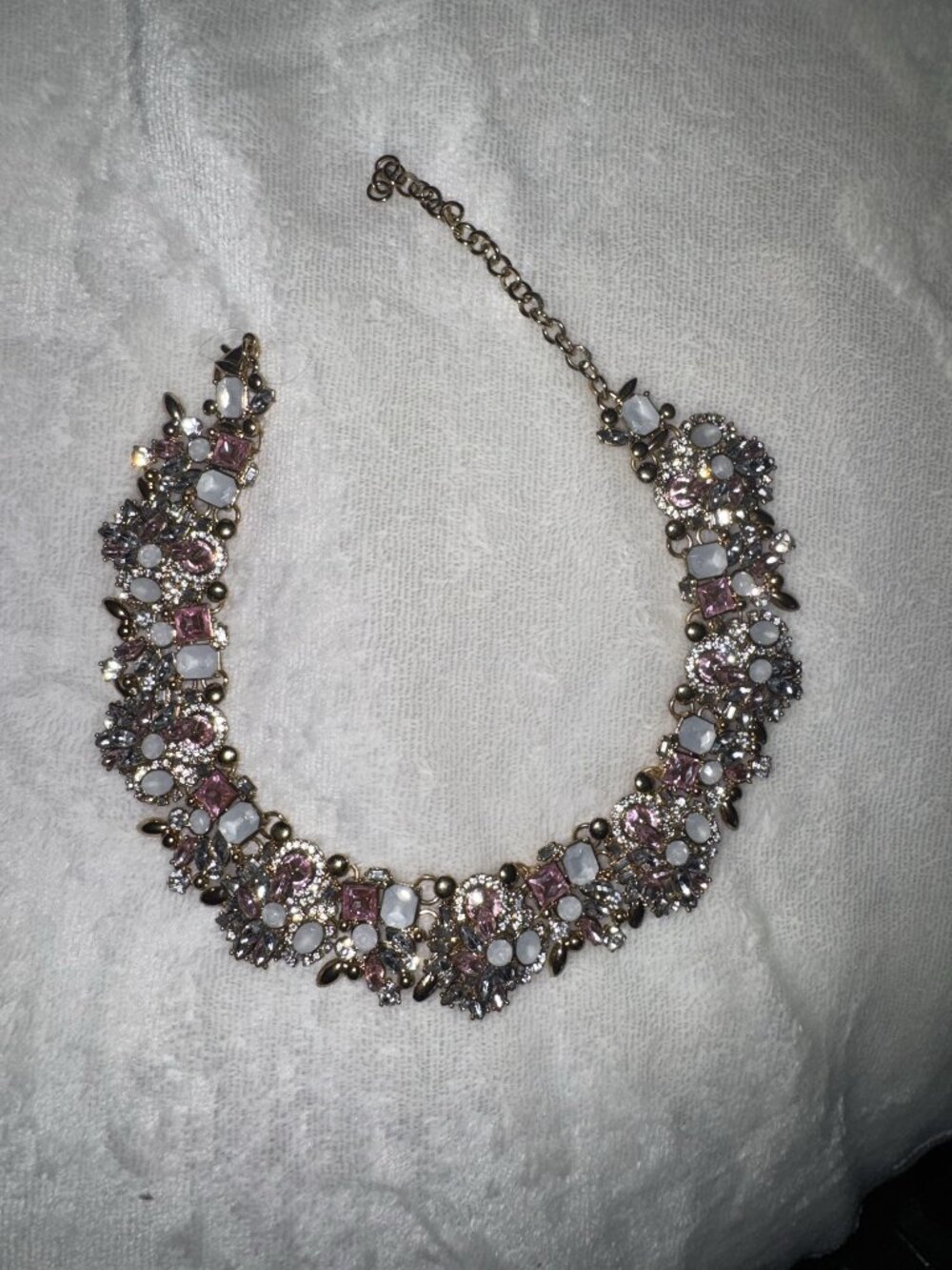 Pink and white flower necklace